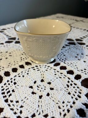 Elegant White Lenox Porcelain Bowl with Gold Trim